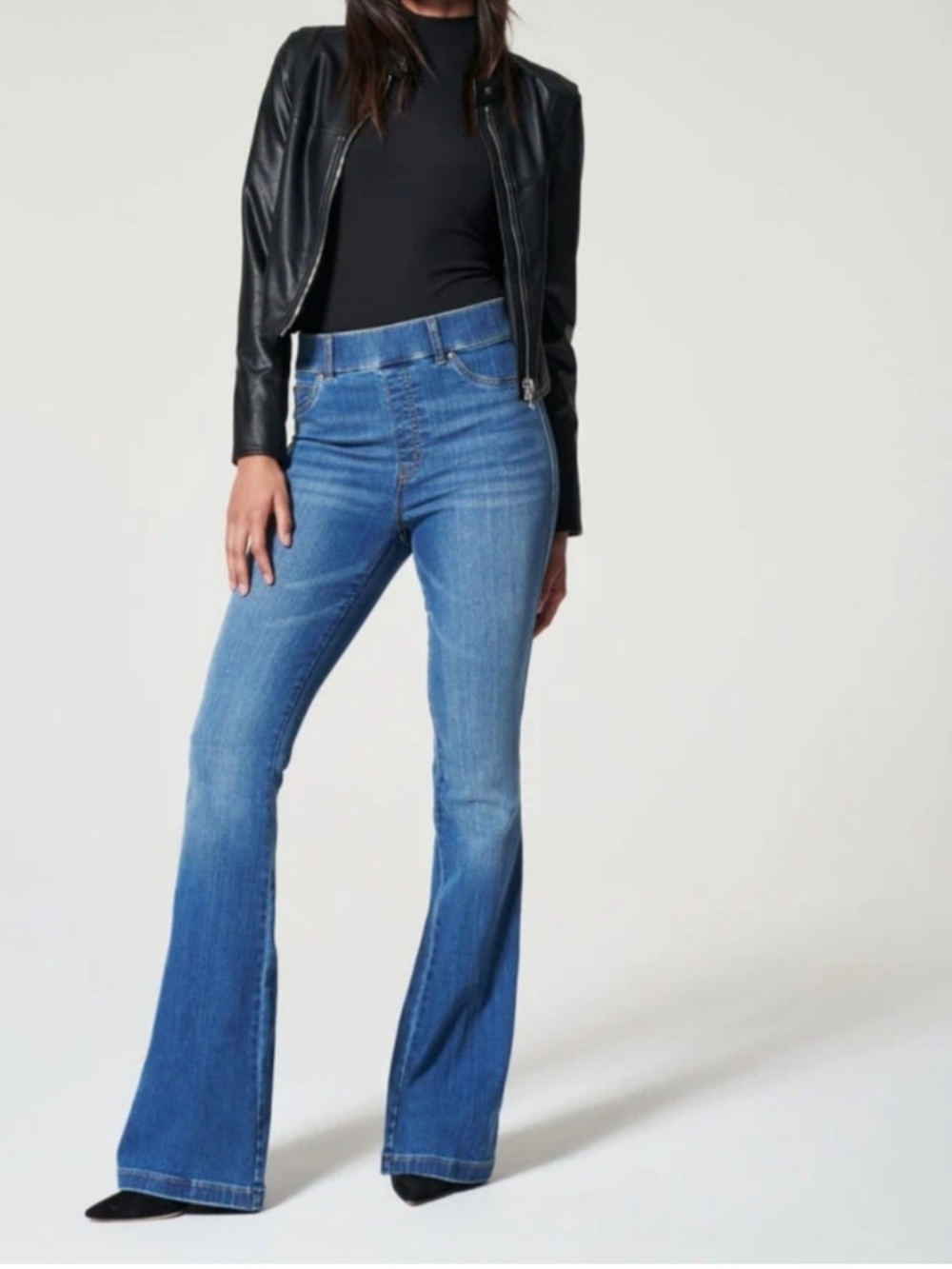 SPANX SPANXshape EveryWear Pull-On Flare Jeans in Vintage Indigo XL Petite